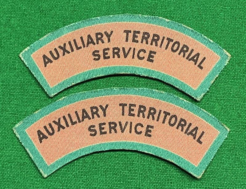 WW2 A.T.S. Printed shoulder titles.