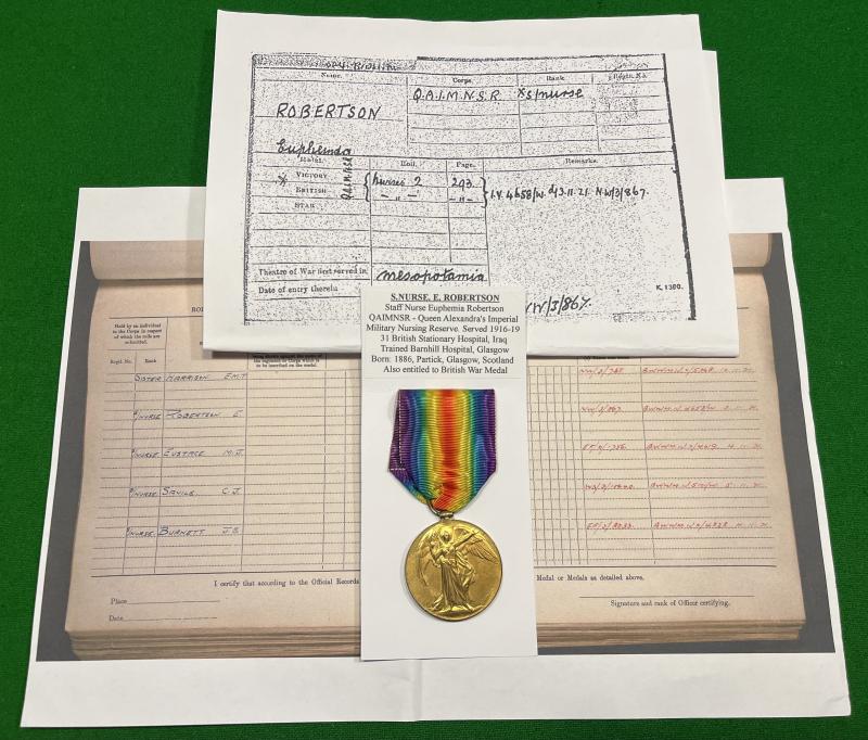 WW1 British Victory Medal - Q.A.I.M.N.S.R. E.Robertson.