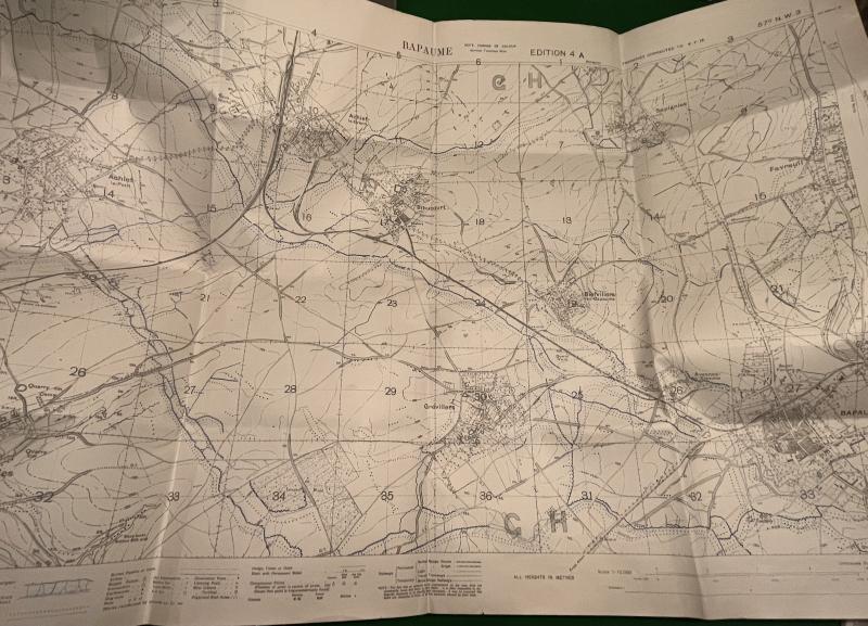 WW1 Trench Map - Bapaume 1918.
