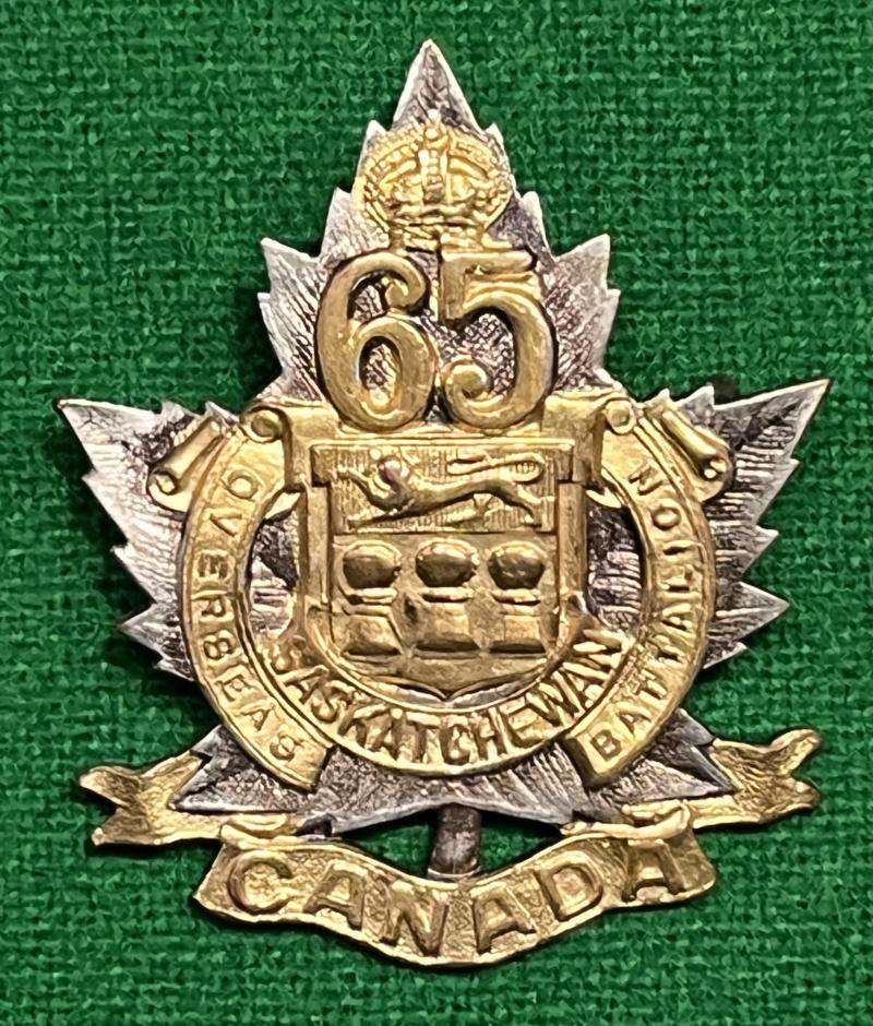 WW1 Canada Saskatchewan 65 Overseas Battalion badge