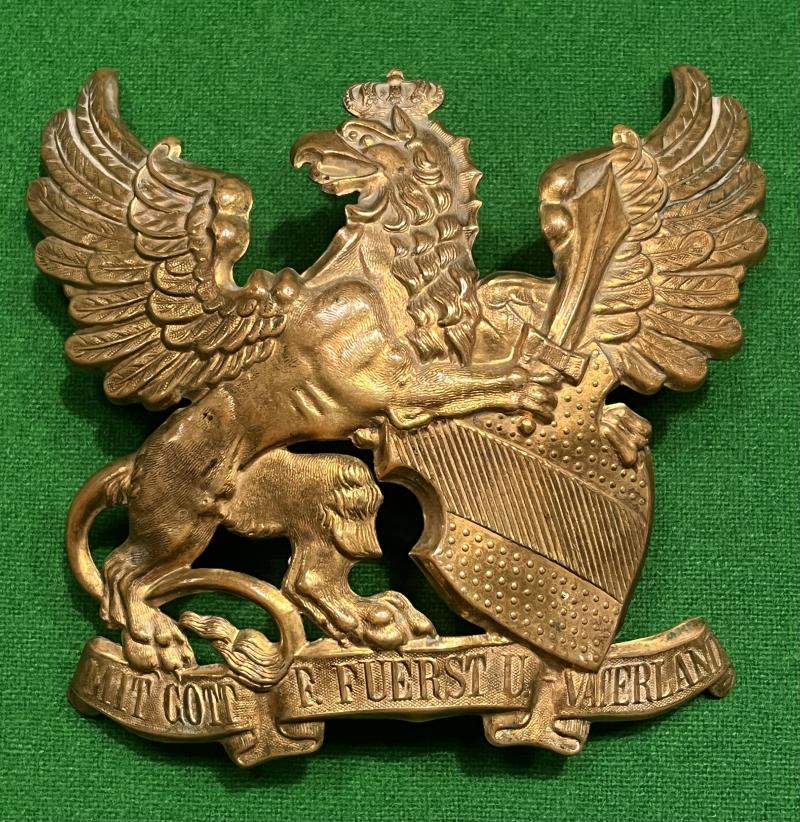 1897 Pattern Baden Infantry officer's helmet plate.