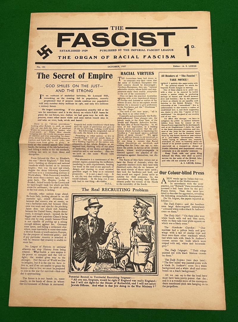 The Fascist: The Organ of Racial Fascism 1937.