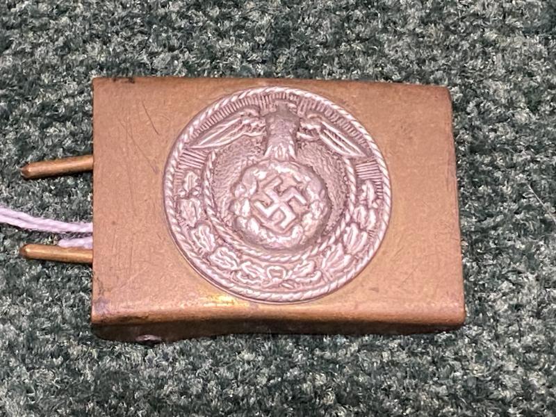 SMALLER SIZED EARLY BRASS SA/HJ BELT BUCKLE.
