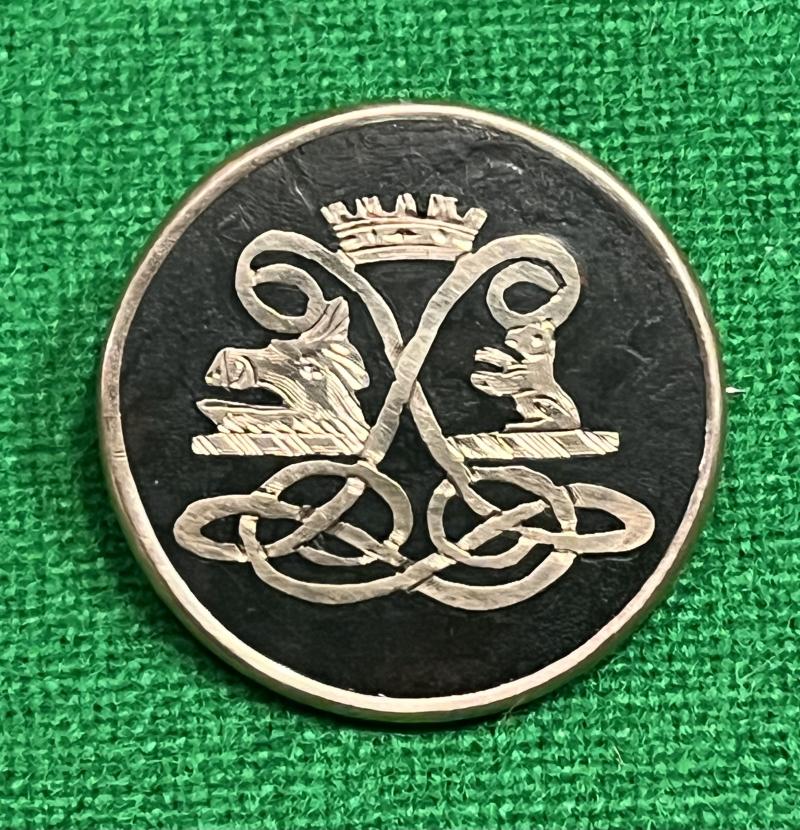 9ct Gold and tortoise shell sweetheart brooch Argyll & Sutherland Highlanders.