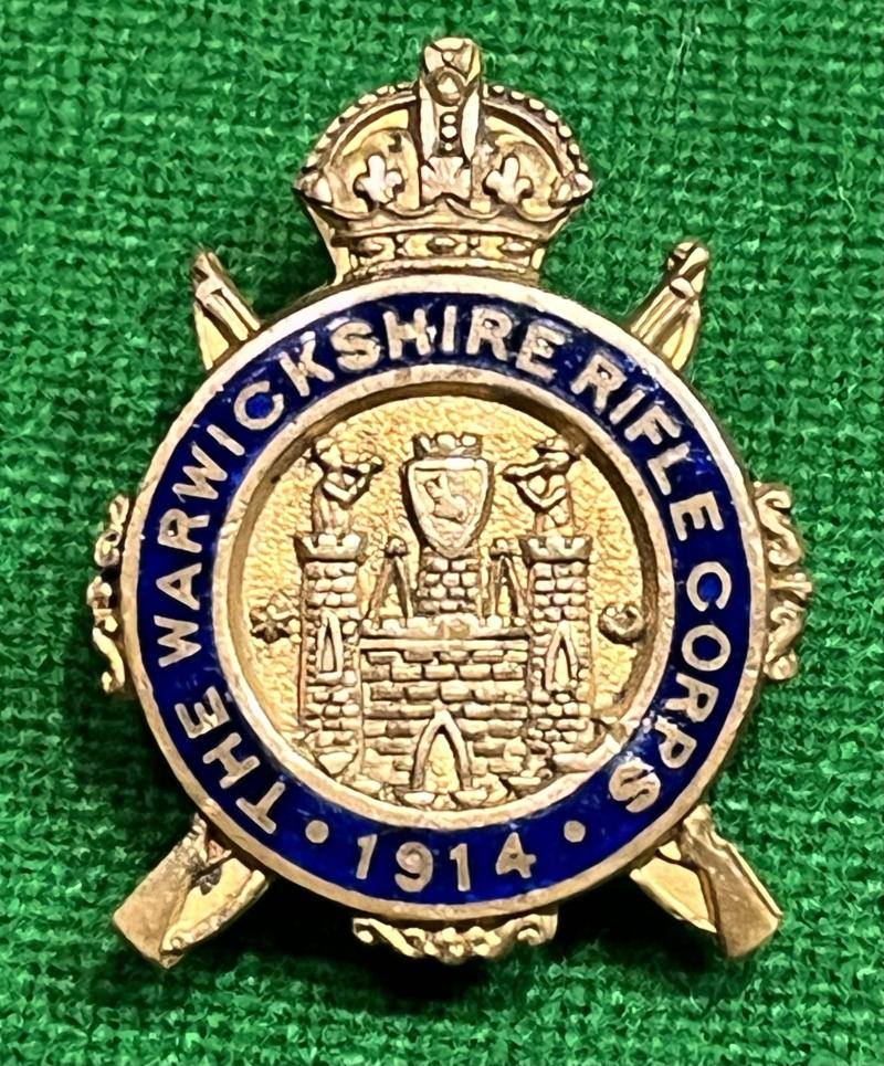 WW1 Warwickshire Rifle Corps 1914 lapel badge.