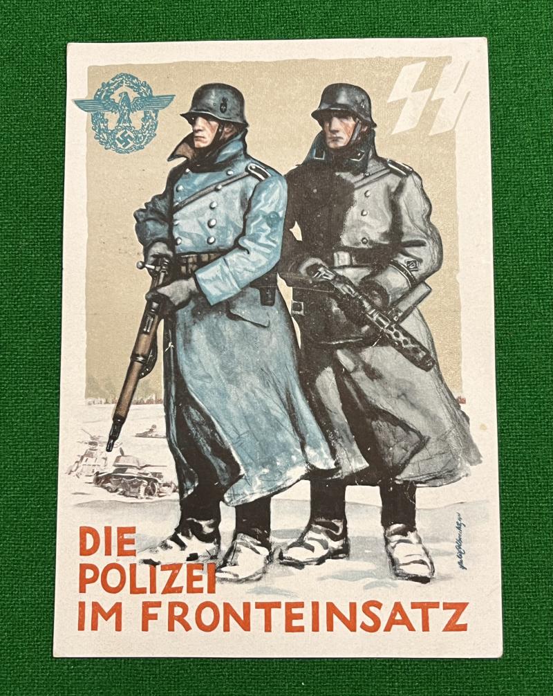 WW2 German SS Polizei postcard.
