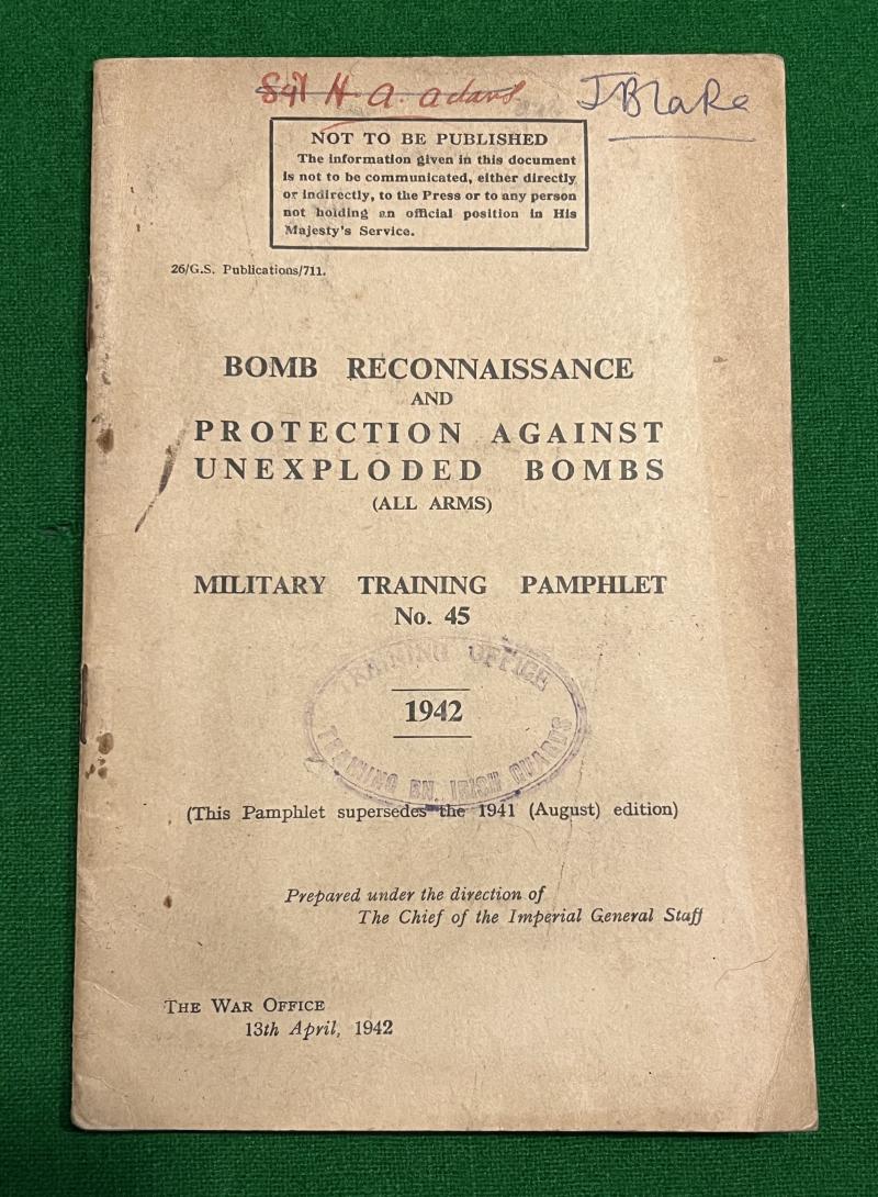 WW2 Bomb Reconnaissance manual.