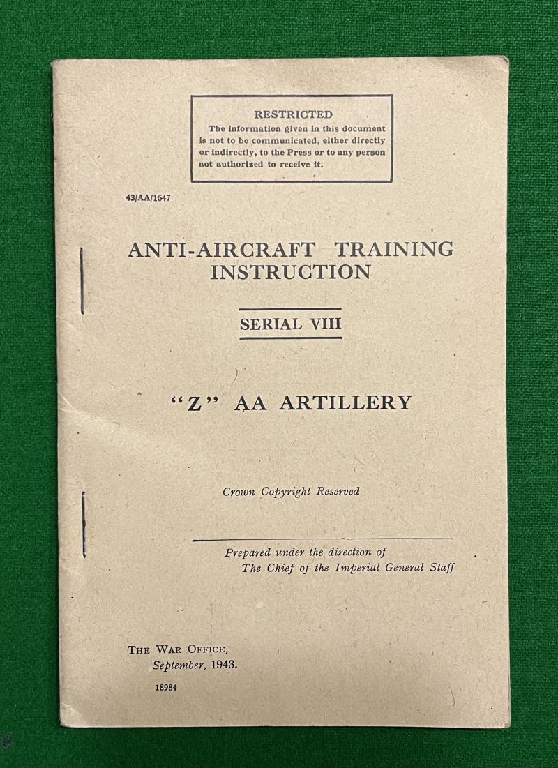' Z ' Battery anti-aircraft manual.