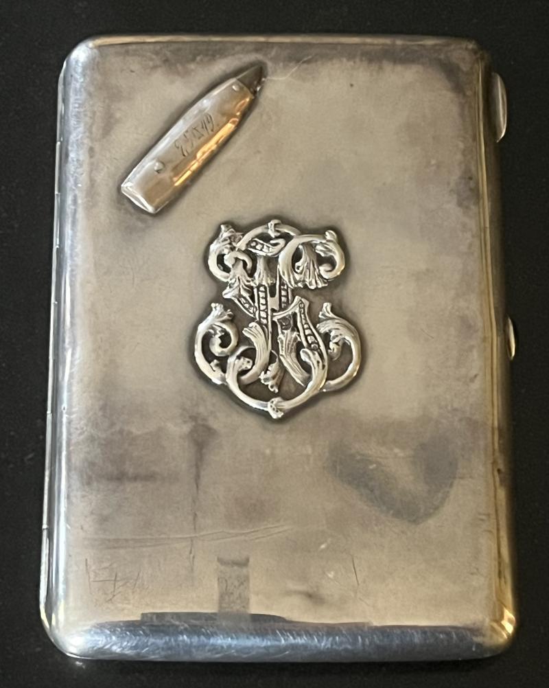 Russian Civil War silver cigarette case.