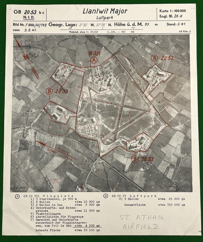 Luftwaffe Target Information - St Athan Airfield.