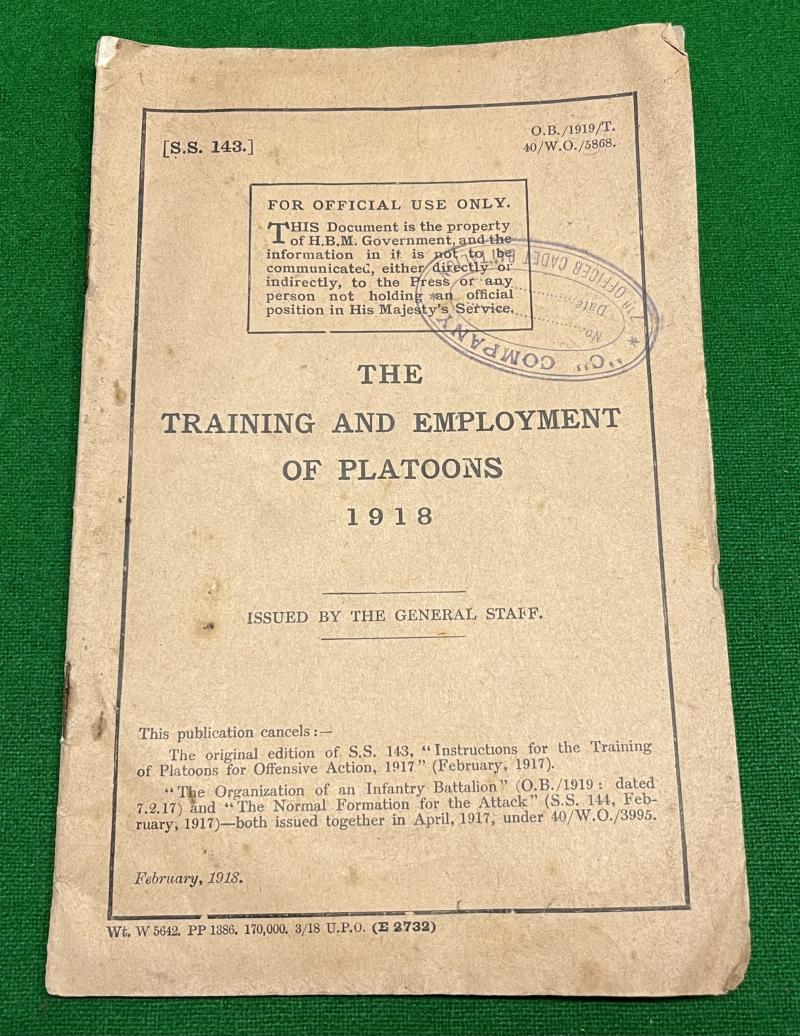 The Training and Employment of Platoons 1918 manual.