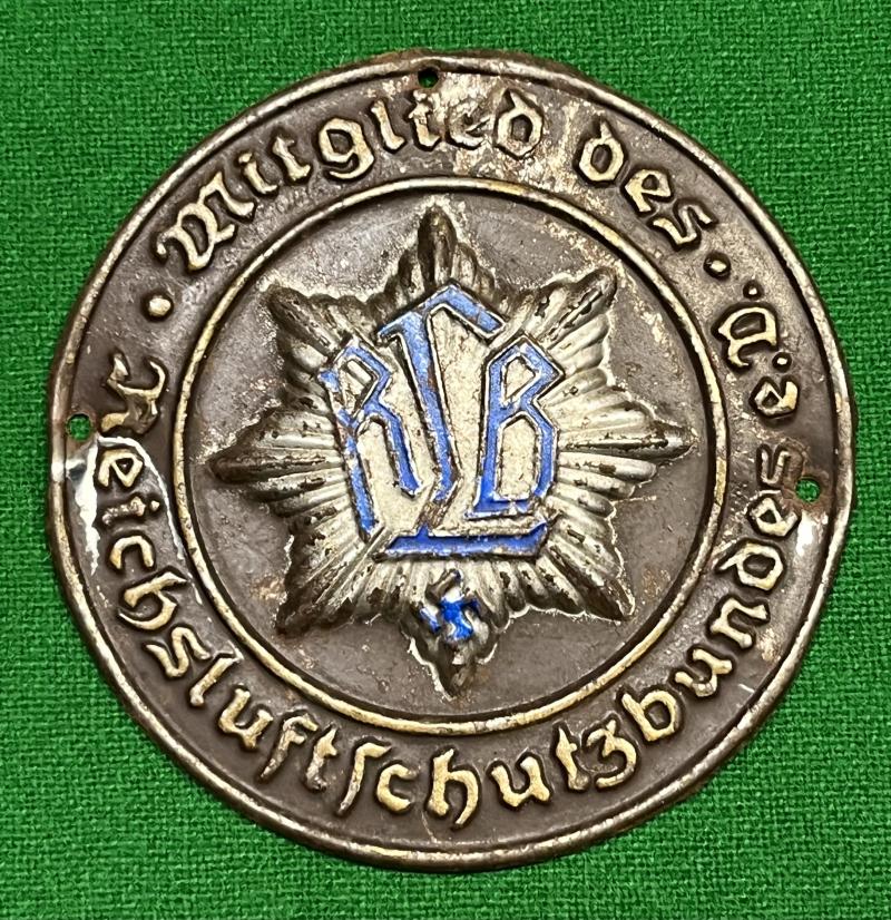 RLB - Luftschutz tin plaque.
