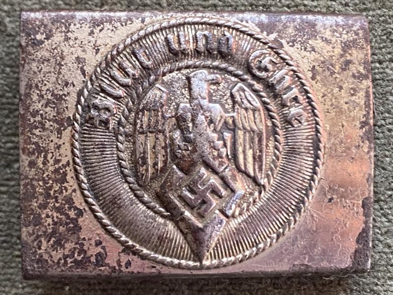 HITLER YOUTH BELT BUCKLE-NICKEL PLATED.