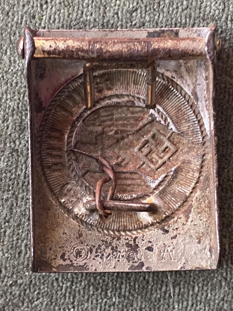 HITLER YOUTH BELT BUCKLE-NICKEL PLATED.