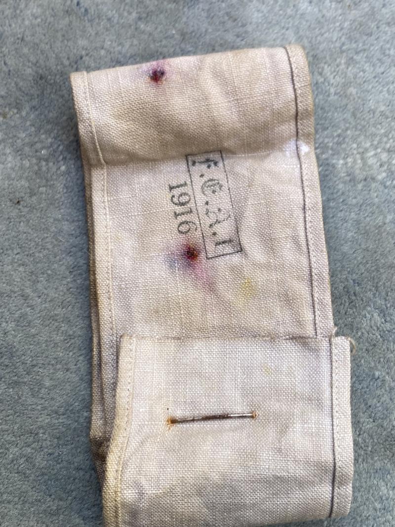 WW1 GERMAN RED CROSS ARMBAND DATED 1916.