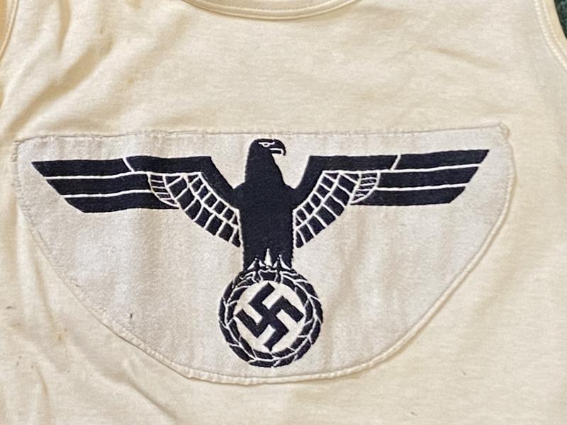 THIRD REICH WEHRMACHT COTTON SPORTS VEST COMPLETE.