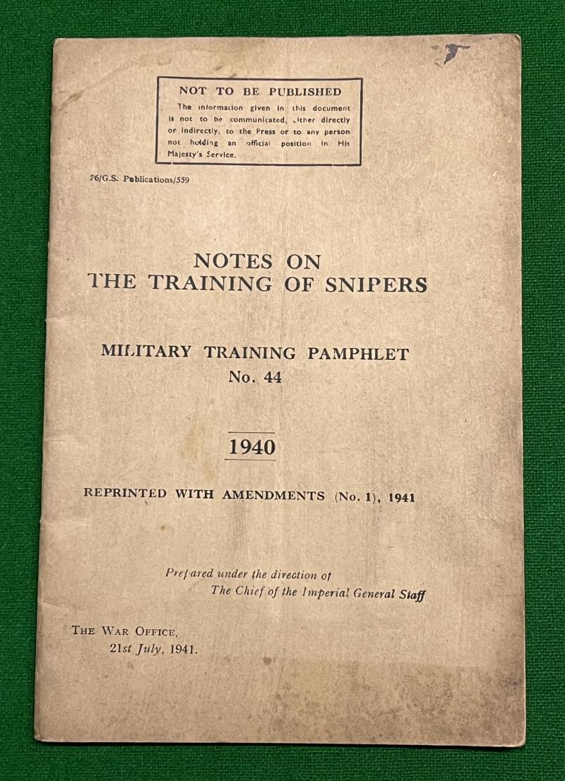 Notes on the Training of Snipers.