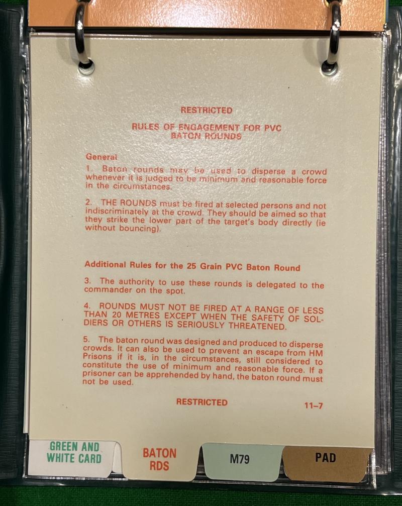 1980 Northern Ireland Operational Aide Memoire.