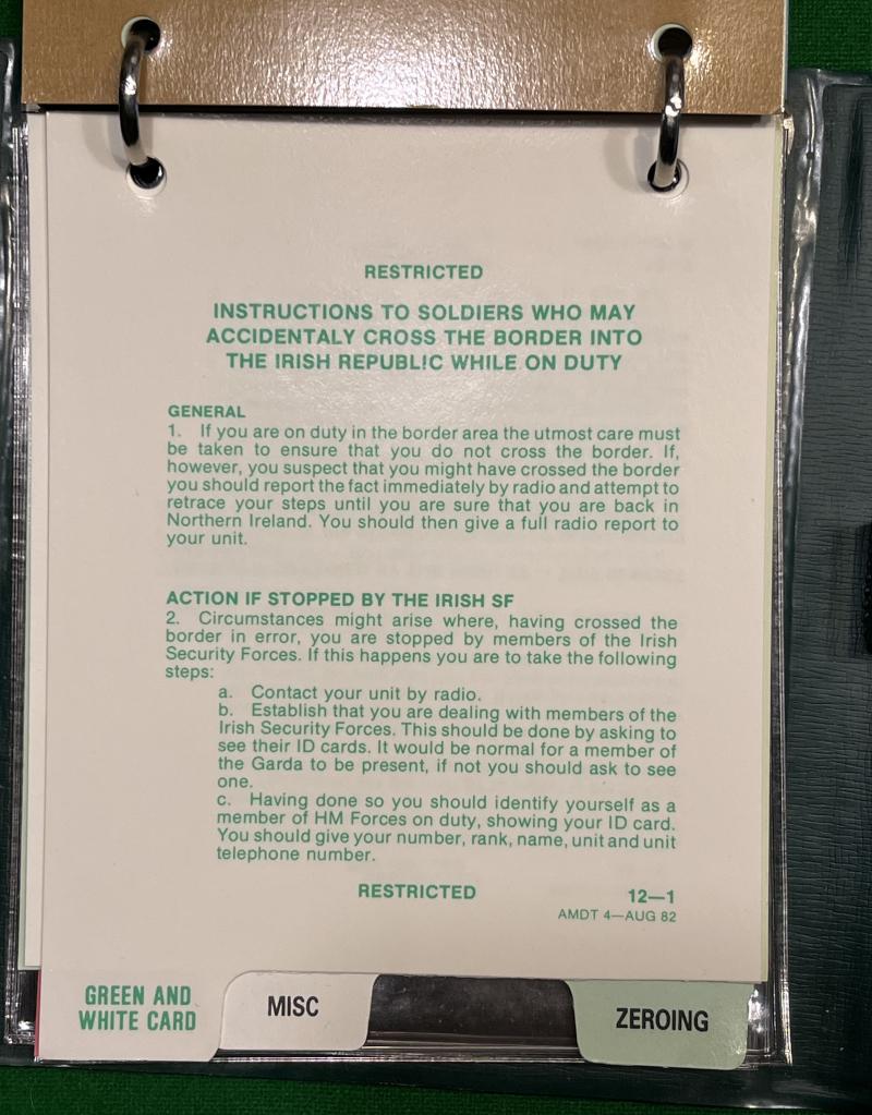 1980 Northern Ireland Operational Aide Memoire.