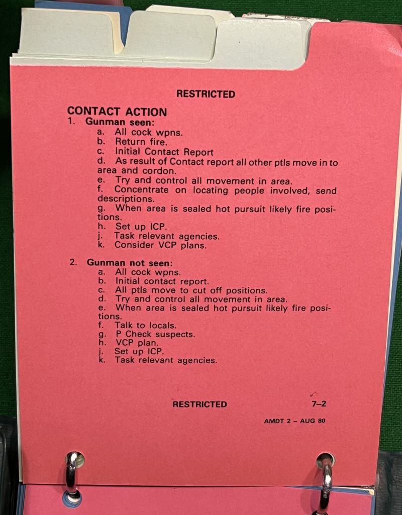 1980 Northern Ireland Operational Aide Memoire.