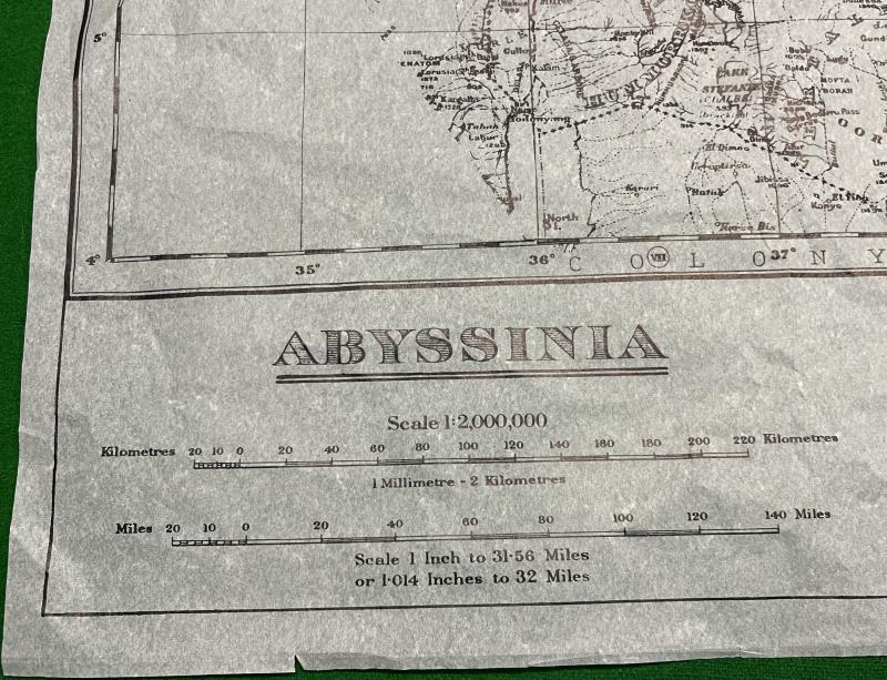RAF tissue paper escape map - Abyssinia