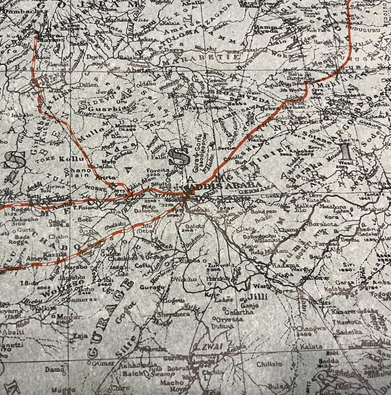 RAF tissue paper escape map - Abyssinia