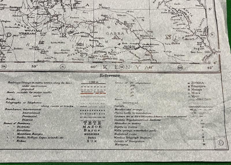 RAF tissue paper escape map - Abyssinia