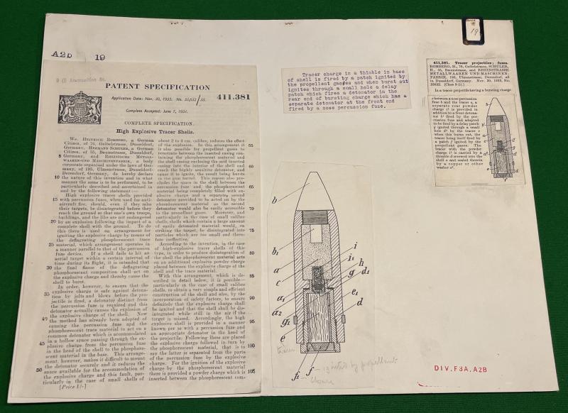Patent Record - HE T 20mm - 40mm Projectiles.