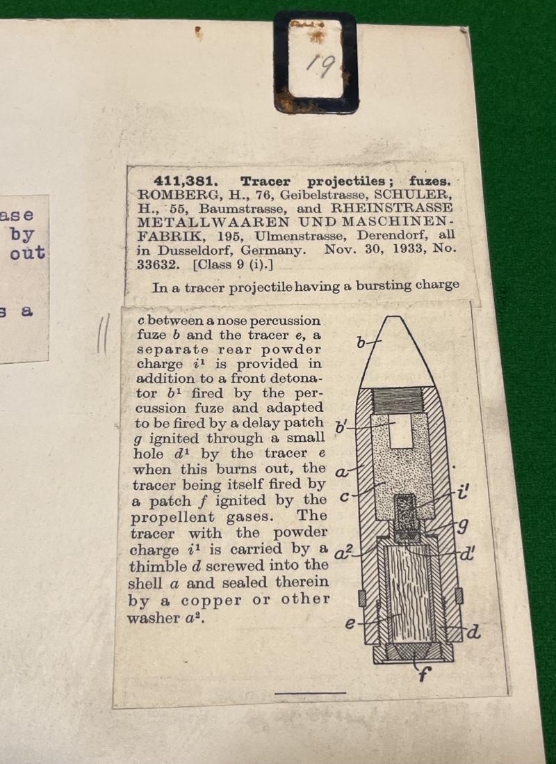 Patent Record - HE T 20mm - 40mm Projectiles.