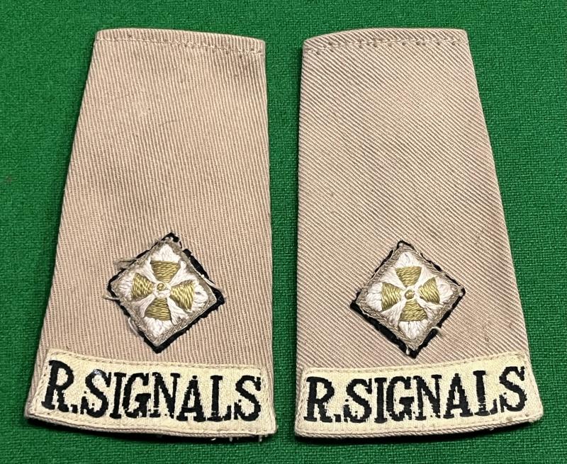 Royal Signals rank slip-on shoulder titles.