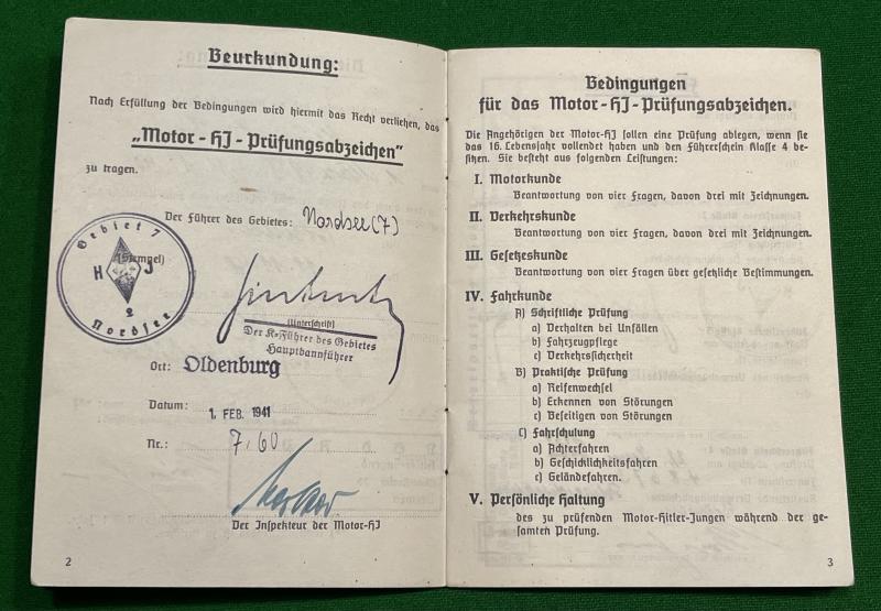 Motor-HJ Prüfungsabzeichen - Bremen.