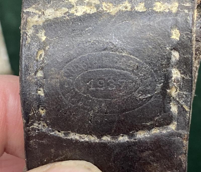 THIRD REICH ALLOY WHERMACHT BELT BUCKLE AND LEATHER KEEPER.