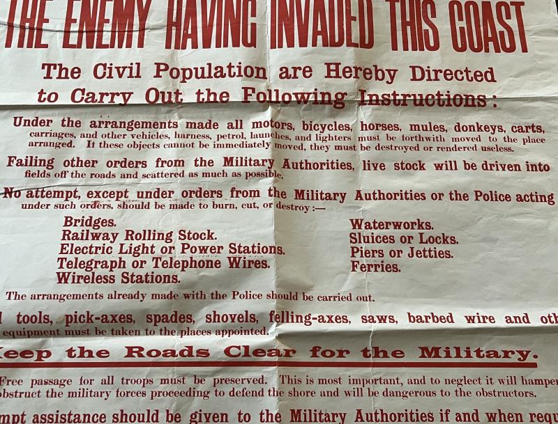 WW1 Lincolnshire Invasion Proclamation.