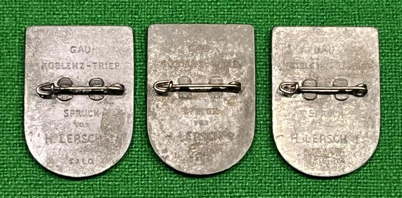 3rd Reich WHW leuchte scheine gold'ne sonne badges.