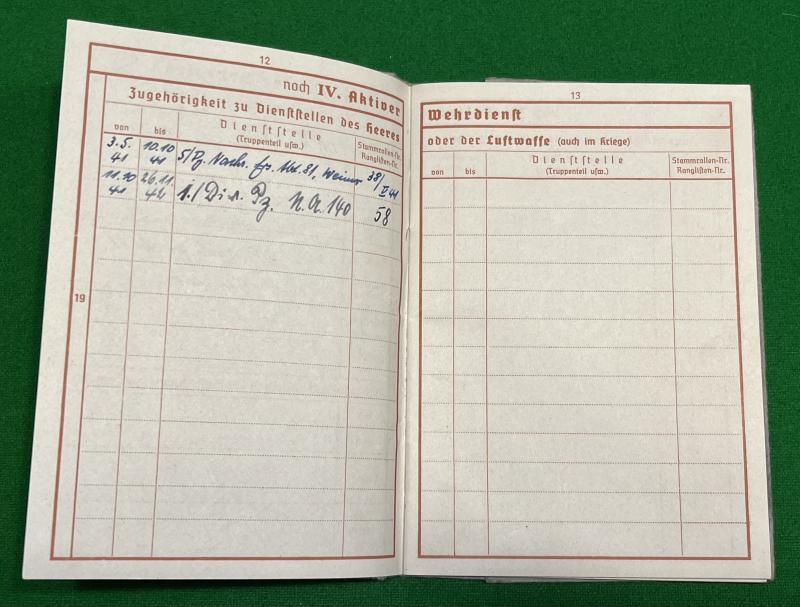 Wehrpass and Document grouping to a Panzer Div.casualty