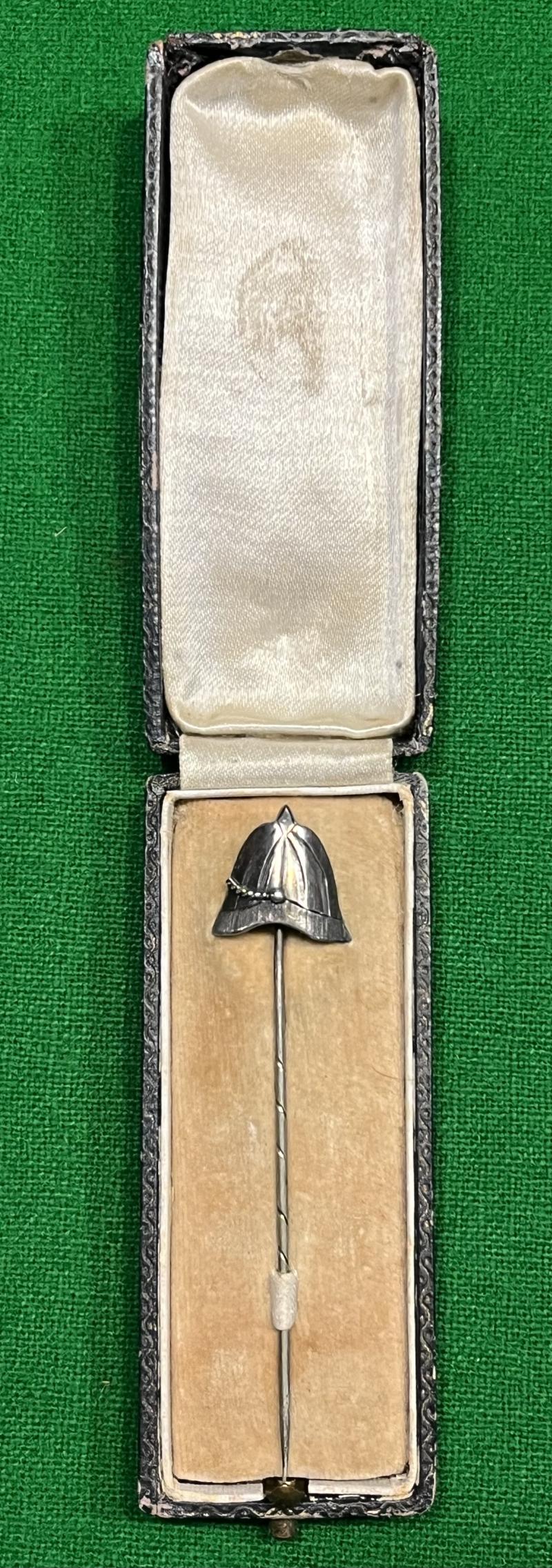 Victorian Blue Cloth helmet stickpin.