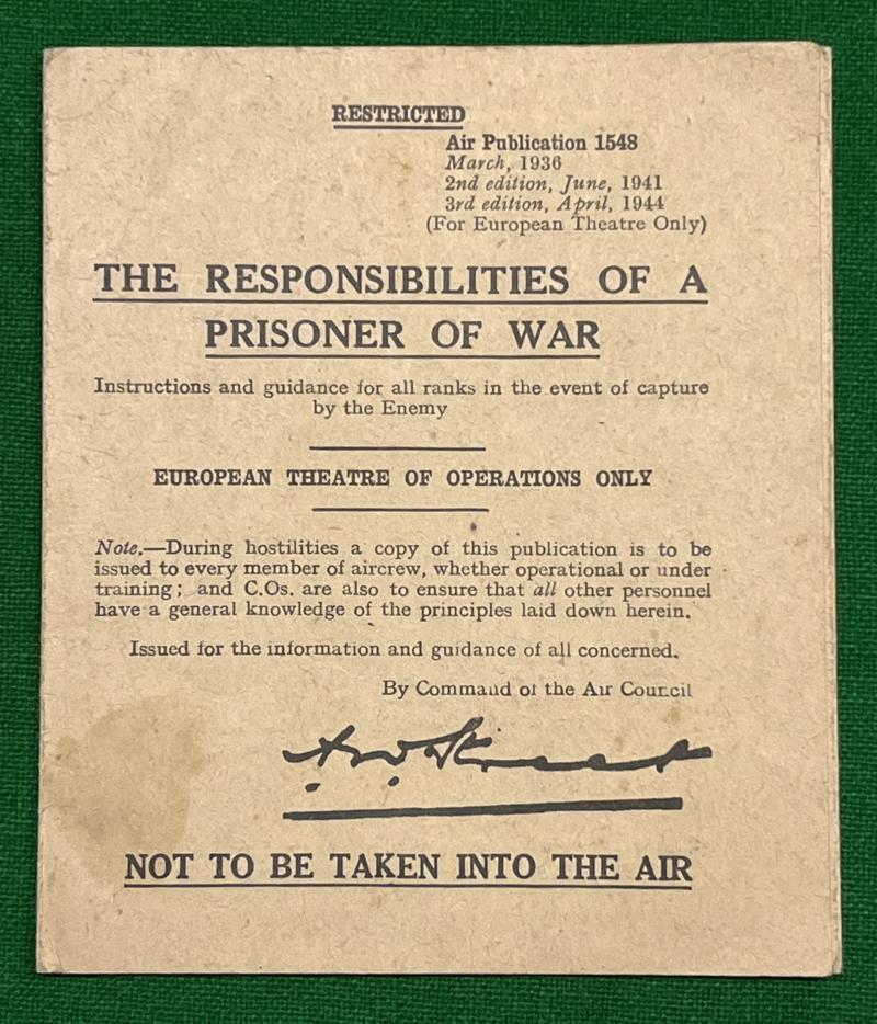 RAF - The Responsibilities Of A Prisoner of War, 1944