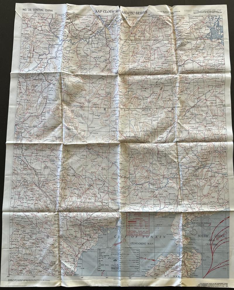 WW2 USAAF Escape Map - Asiatic Series