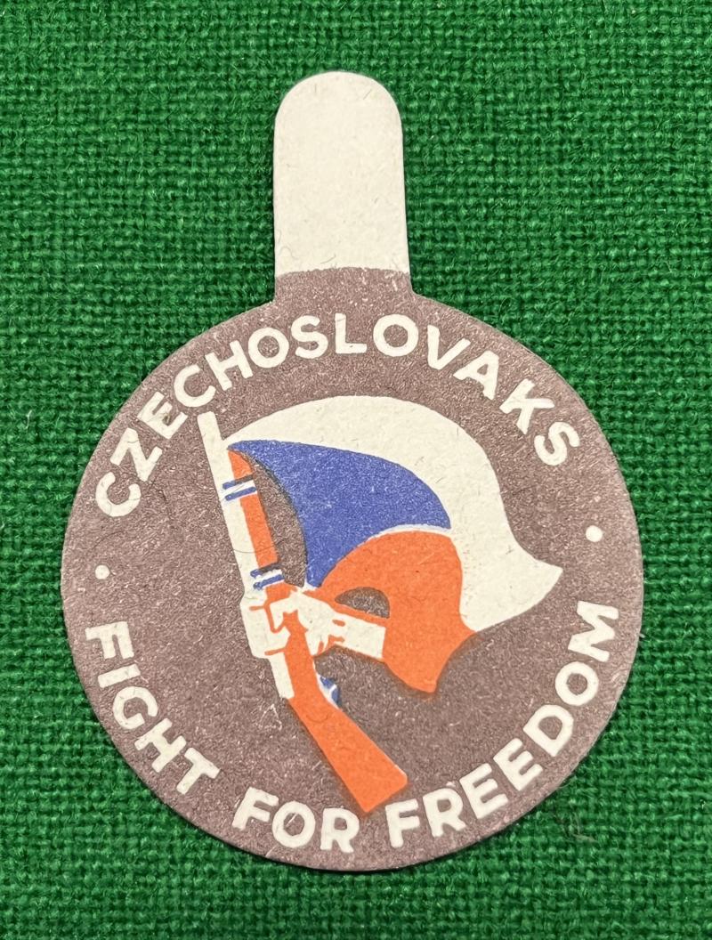 Czechoslovaks Fight for Freedom card badge.