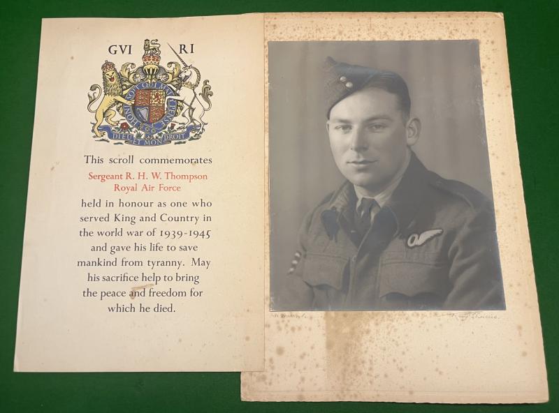 R.A.F. Memorial Scroll and Portrait.