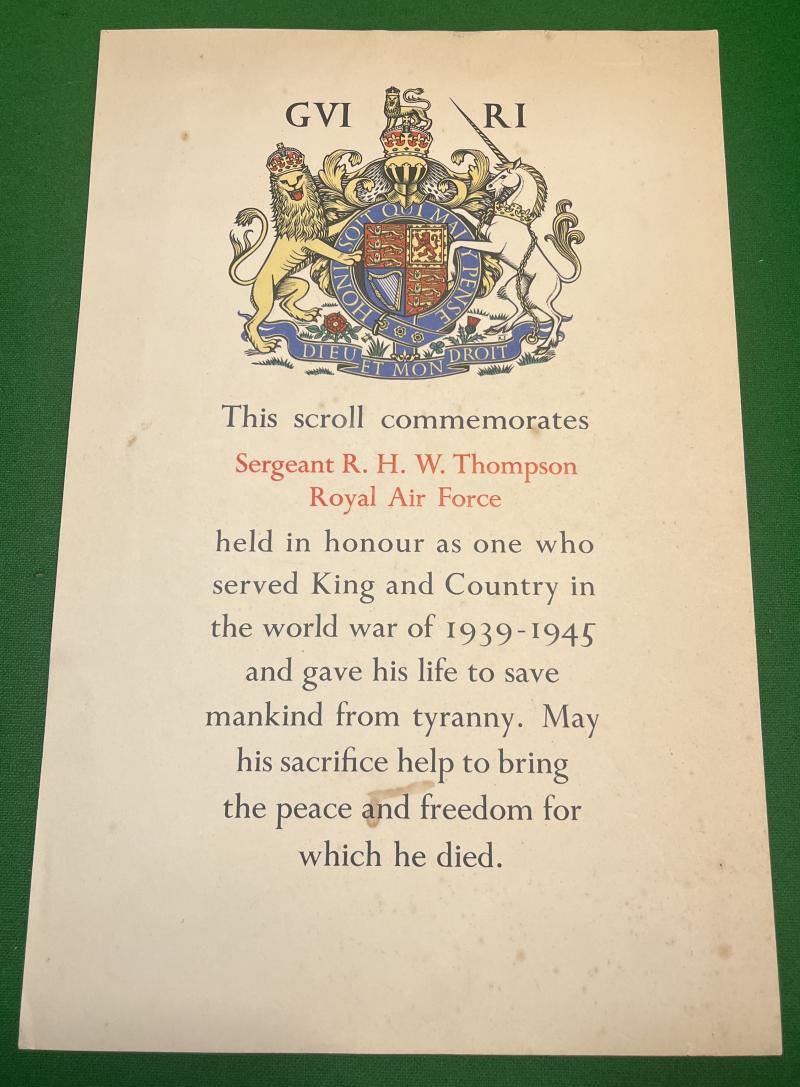 R.A.F. Memorial Scroll and Portrait.