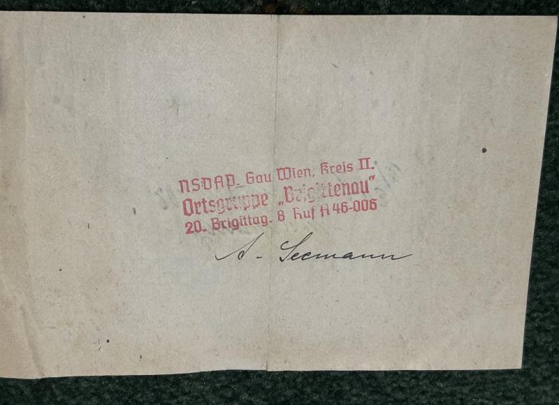 A MOST INTERESTING THIRD REICH ‘DONATION’ CERTIFICATE.