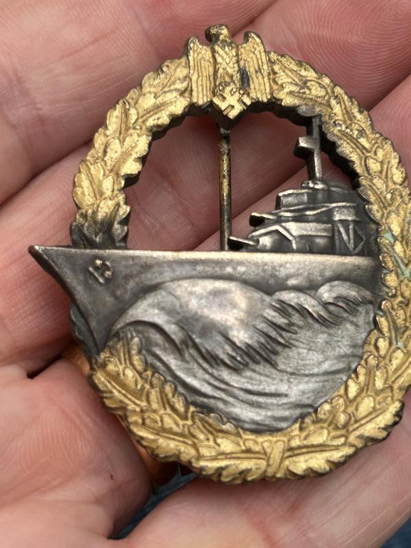 THIRD REICH KRIEGSMARINE DESTROYER WAR BADGE.