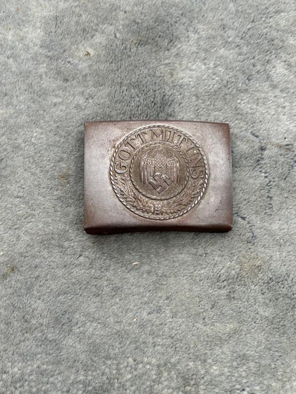 THIRD REICH WEHRMACHT STEEL BELT BUCKLE.