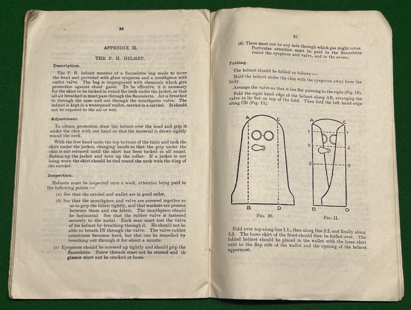 WW1 British Manual ' Defence Against Gas '.