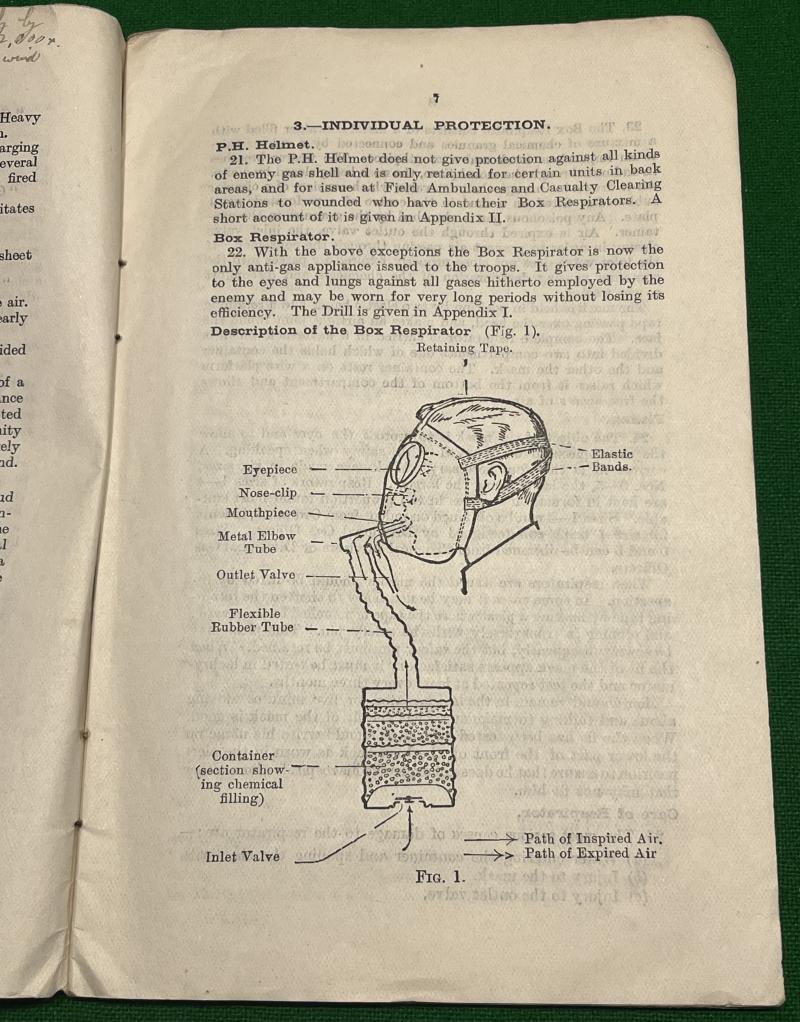 WW1 British Manual ' Defence Against Gas '.