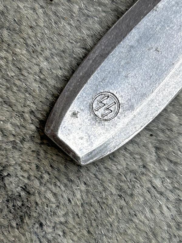 SMALL ALUMINIUM TEA SPOON - SS- MARKED.