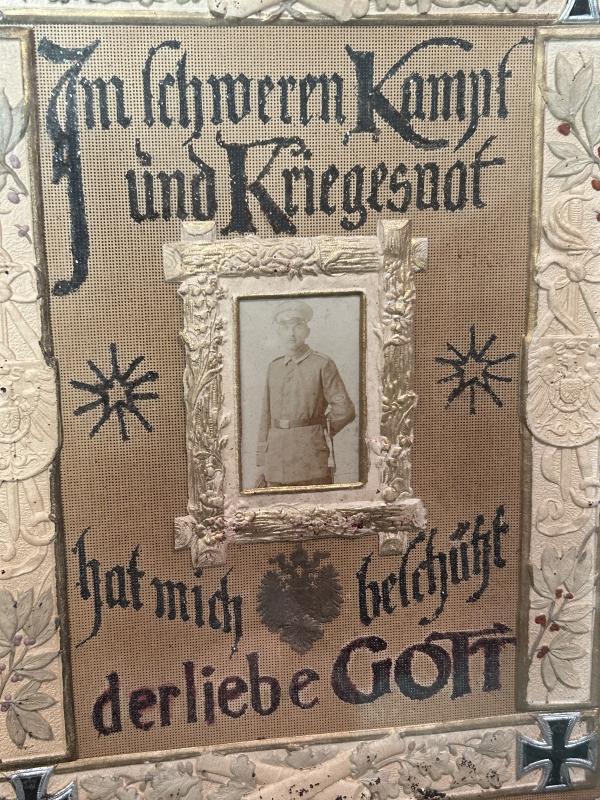 FANTASTIC IMPERIAL GERMAN ‘ILLUMINATED MEMORY OF MY SERVICE TIME PICTURE.