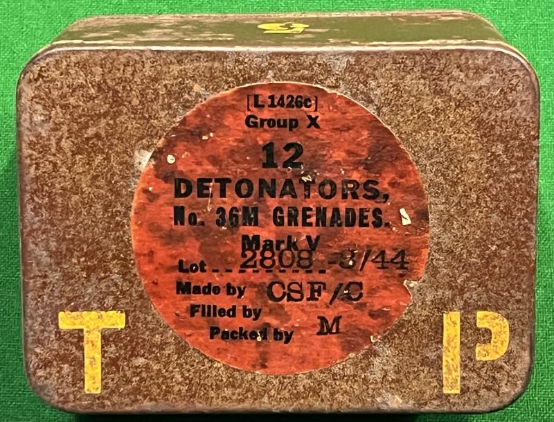WW2 Tin for No36M Grenade detonators.