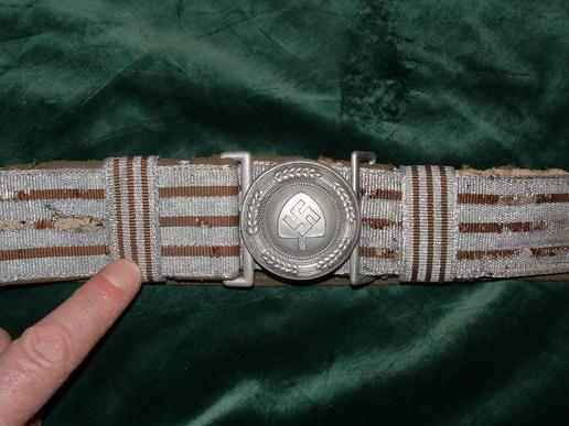 RAD OFFICERS BULLION PARADE DRESS BELT AND BUCKLE.